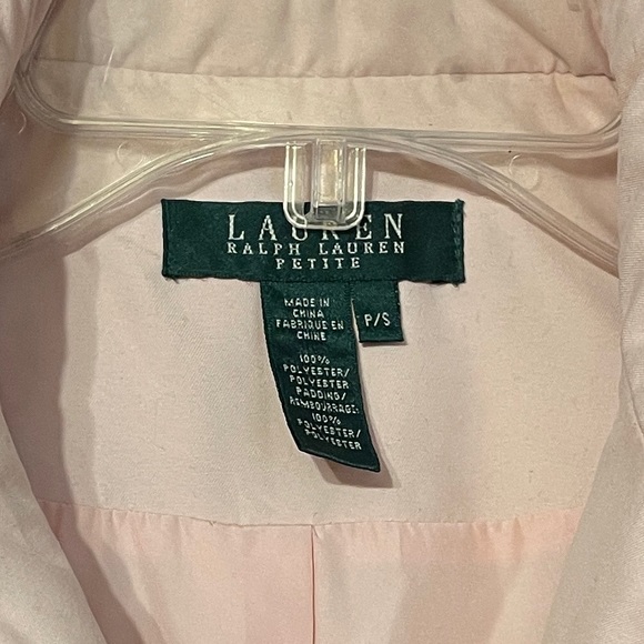 LAUREN Ralph Lauren Petite Baby Pink Puffer Vest Size Small - Picture 5 of 6